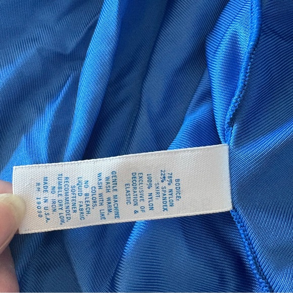 Vintage Olga Nightgown with Puff Sleeves in Royal Blue - Picture 7 of 7